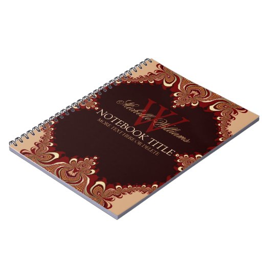 Dekorative Elegance Earthy Wirbel Notebook Notizblock (Linke Seite)