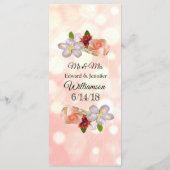 Dekorative Elegant Coral Bouquet Wedding Menu Card Menükarte (Rückseite)