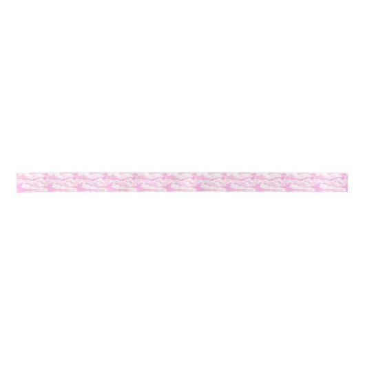 Dekorative Elegant Soft Powder Pink Clouds Satinband (Vorderseite)