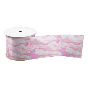 Dekorative Elegant Soft Powder Pink Wolken Satinband