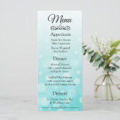 Dekorative Elegante Aquamarin Bokeh Wedding Menu C Menükarte (Stehend Vorderseite)