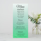 Dekorative Elegante Black Green Wedding Menu Card Menükarte (Stehend Vorderseite)