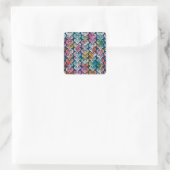 Dekorative Elemente, vielseitiges Musterdesign. Quadratischer Aufkleber (Tasche)