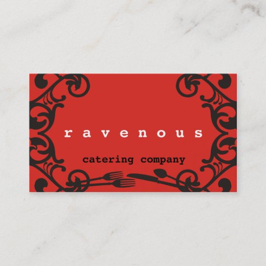 dekorative Essengerät-Catering-Geschäftskarte Visitenkarte (Vorderseite)