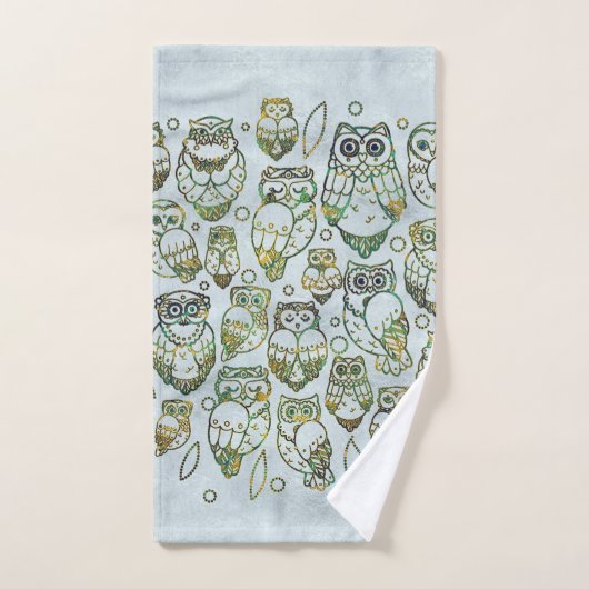 Dekorative Eulen Badhandtuch Set (Handtuch)