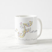 Dekorative F Monogramm-Tasse Kaffeetasse (VorderseiteRechts)