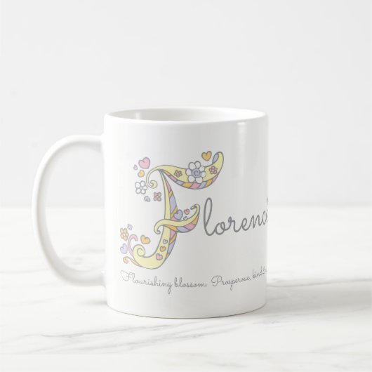 Dekorative F Monogramm-Tasse Kaffeetasse (Links)