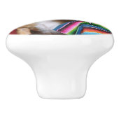 Dekorative Fachgriffe der mexikanischen Chihuahua Keramikknauf (Seitenansicht)