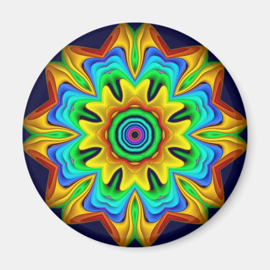 Dekorative Fantasie Blume Spaß Magnet (Vorne)