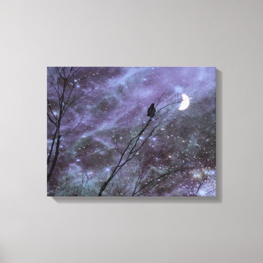 Dekorative Fantasy Crow Art Leinwanddruck (Vorderseite)