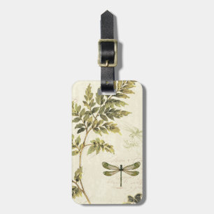Dekorative Farne und eine Libelle Gepäckanhänger