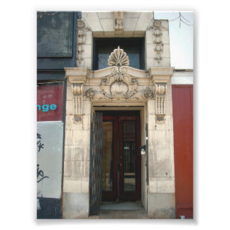 Dekorative Fassade auf dem alten Gebäude in Buffal Fotodruck