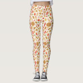 Dekorative Fast Food Patterns Leggings (Vorderseite)