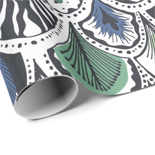 Dekorative Feathers Geschenkpapier (Rolleneckpunkt)