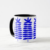 Dekorative Ferns - Blau Tasse (Vorderseite Links)