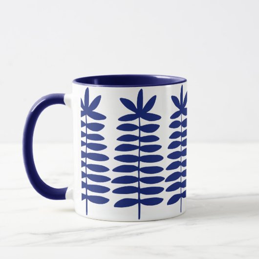 Dekorative Ferns - Navy Blue Tasse (Links)