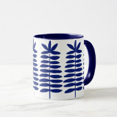 Dekorative Ferns - Navy Blue Tasse (VorderseiteRechts)