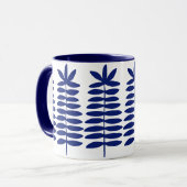 Dekorative Ferns - Navy Blue Tasse (Vorderseite Links)