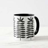 Dekorative Ferns - Schwarz Tasse (VorderseiteRechts)