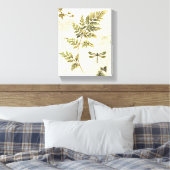Dekorative Ferns und eine Libelle Leinwanddruck (Insitu (Schlafzimmer))