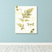 Dekorative Ferns und eine Libelle Leinwanddruck (Insitu (Holzboden))