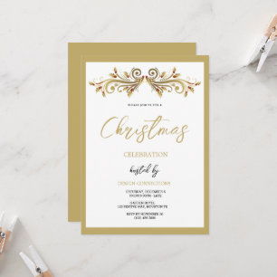 Dekorative festliche Holly-Wirbel Weihnachten Einladung