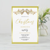Dekorative festliche Holly-Wirbel Weihnachten Einladung (Stehend Vorderseite)