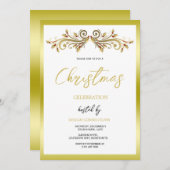 Dekorative festliche Holly-Wirbel Weihnachten Einladung (Vorne/Hinten)