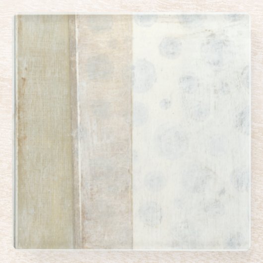 Dekorative Flächenmalerei in neutralen Farben Glasuntersetzer (Vorderseite)