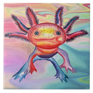 Dekorative Fliese des unverschämten Axolotl