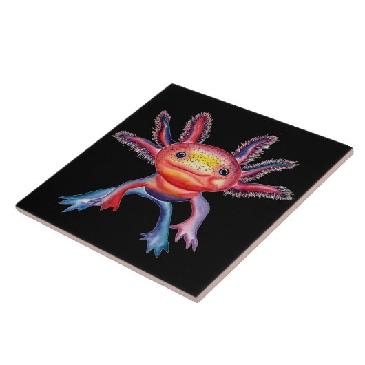 Dekorative Fliese des unverschämten Axolotl (Seite)