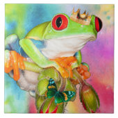 dekorative Fliese Rot-mit Augen (Vorderseite)