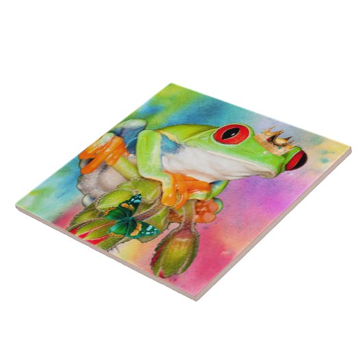 dekorative Fliese Rot-mit Augen (Seite)