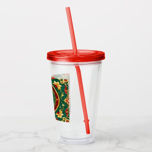Dekorative Floral Holiday Acrylic Tumbler Acryltrinkbecher (Links)