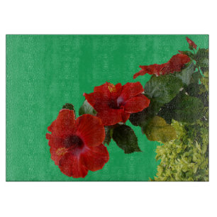 Dekorative Florale Rote Hibiskus Schneidebrett