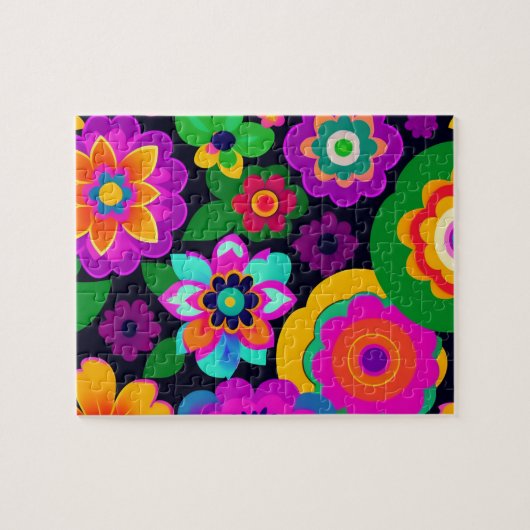 Dekorative, florfarbige Blume Puzzle (Horizontal)