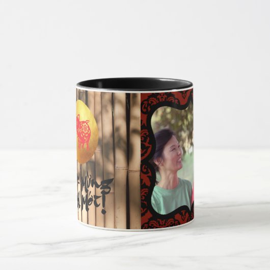 Dekorative Foto Rahmen Bamboo Pig Tasse (Zentrum)