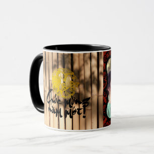 Dekorative Foto Rahmen Papercut Rooster Bamboo Tas Tasse