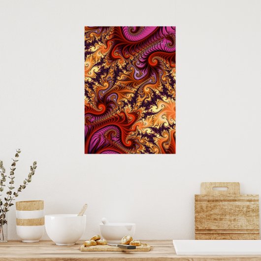 Dekorative Fraktal Spirals Poster (Küche)