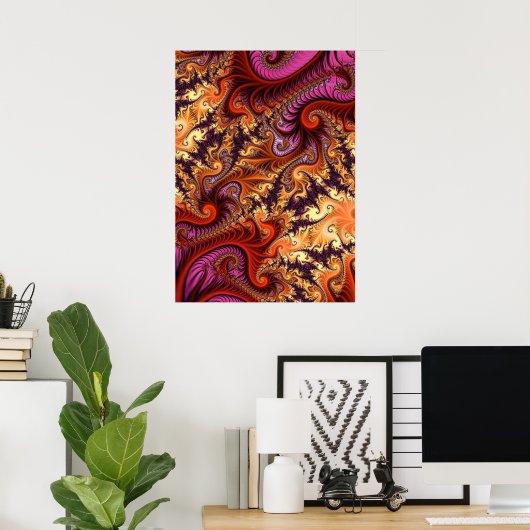 Dekorative Fraktal Spirals Poster (Heimbüro)