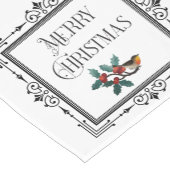 Dekorative Frohe Weihnachten Holly Sprig und Robin Kurzer Tischläufer (Ecke)