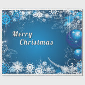 Dekorative frohe Weihnachtsschmuck in blau Geschenkpapier (Flach)