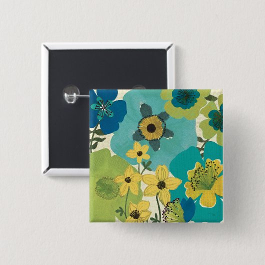 Dekorative Garten-Blumen Button (Vorne & Hinten)