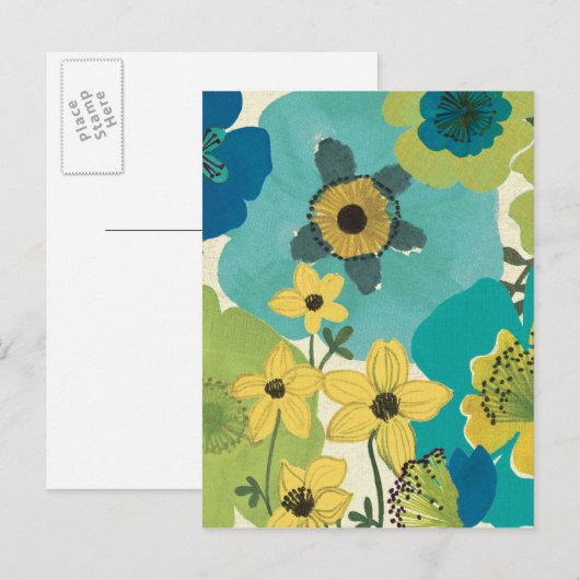 Dekorative Garten-Blumen Postkarte (Vorne/Hinten)