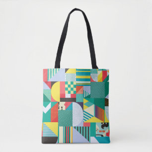Dekorative Geometrie: Vintage Musterelemente Tasche