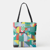 Dekorative Geometrie: Vintage Musterelemente Tasche (Rückseite)