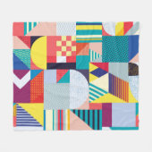 Dekorative Geometrie: Vintages Abstraktes Muster. Fleecedecke (Vorderseite (Horizontal))