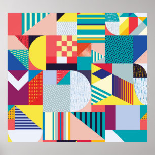 Dekorative Geometrie: Vintages Abstraktes Muster. Poster