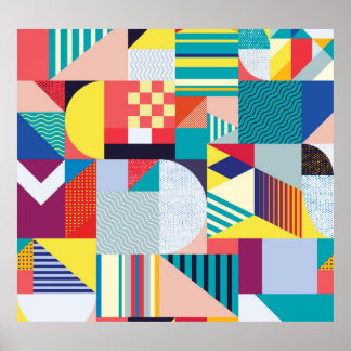 Dekorative Geometrie: Vintages Abstraktes Muster. Poster