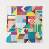 Dekorative Geometrie: Vintages Abstraktes Muster. Wandteppich (Vorderseite (Horizontal))